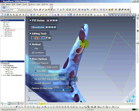 Step 5: Use the Fill Holes tool to fill holes. Use Fill Gulf and Bridge option to fill in large holes in stages.