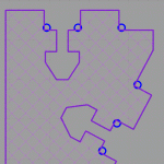 layout Purple = cut piece; Blue = interior corner knockouts