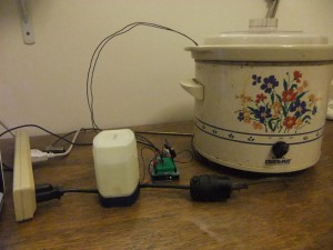 Plug it in Plug the Crockpot into the Relay, the Relay into a Power Source